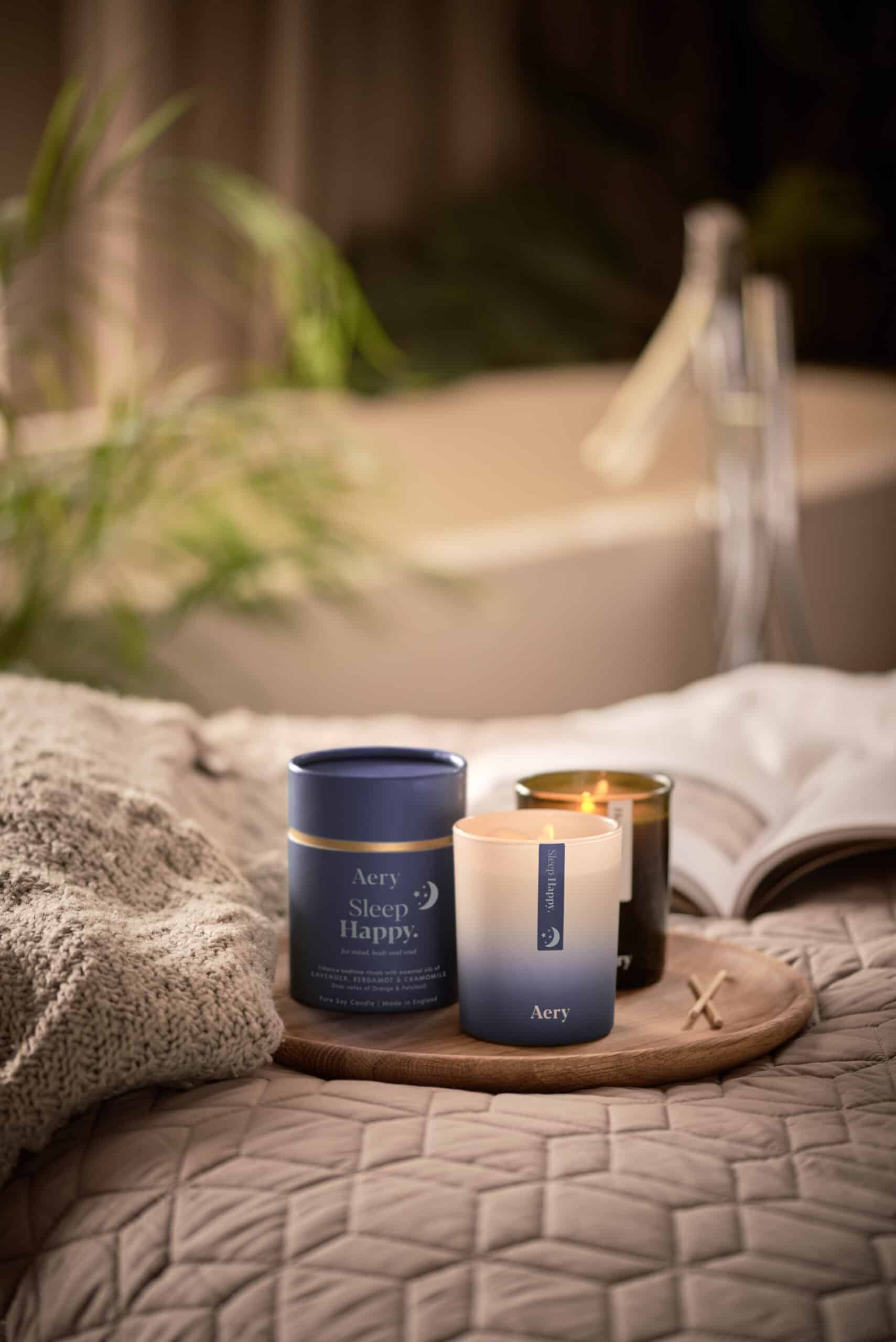 Aery Aromatherapy Sleep Happy Candle - Lavender, Bergamot & Chamomile-image-2000101107