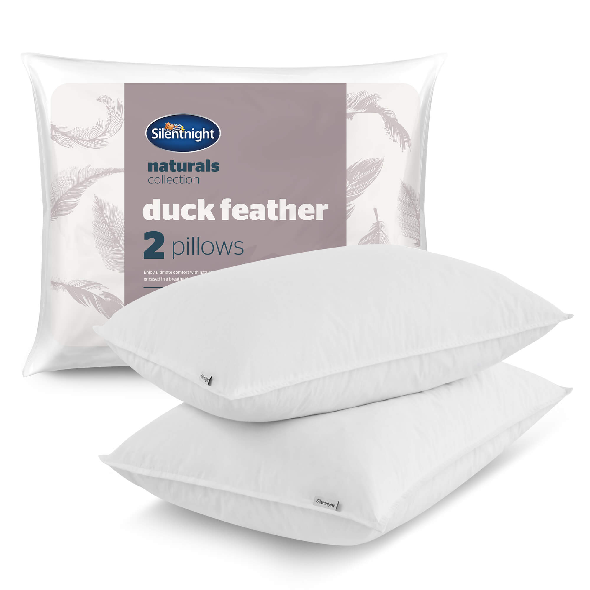 Silentnight Duck Feather Pillow Pair-image-445351GE