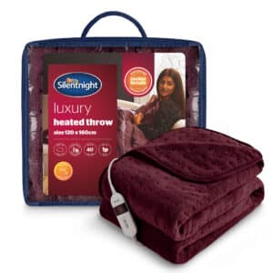 Silentnight Luxury Heated Throw - Berry