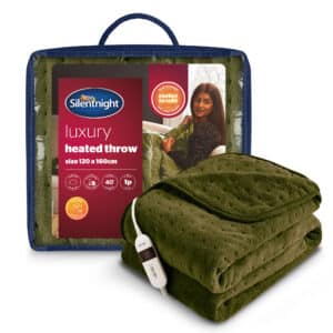 Silentnight Luxury Heated Throw - Olive
