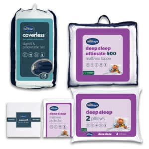 Silentnight Coverless Duvet Essentials Bedding Bundle - Navy