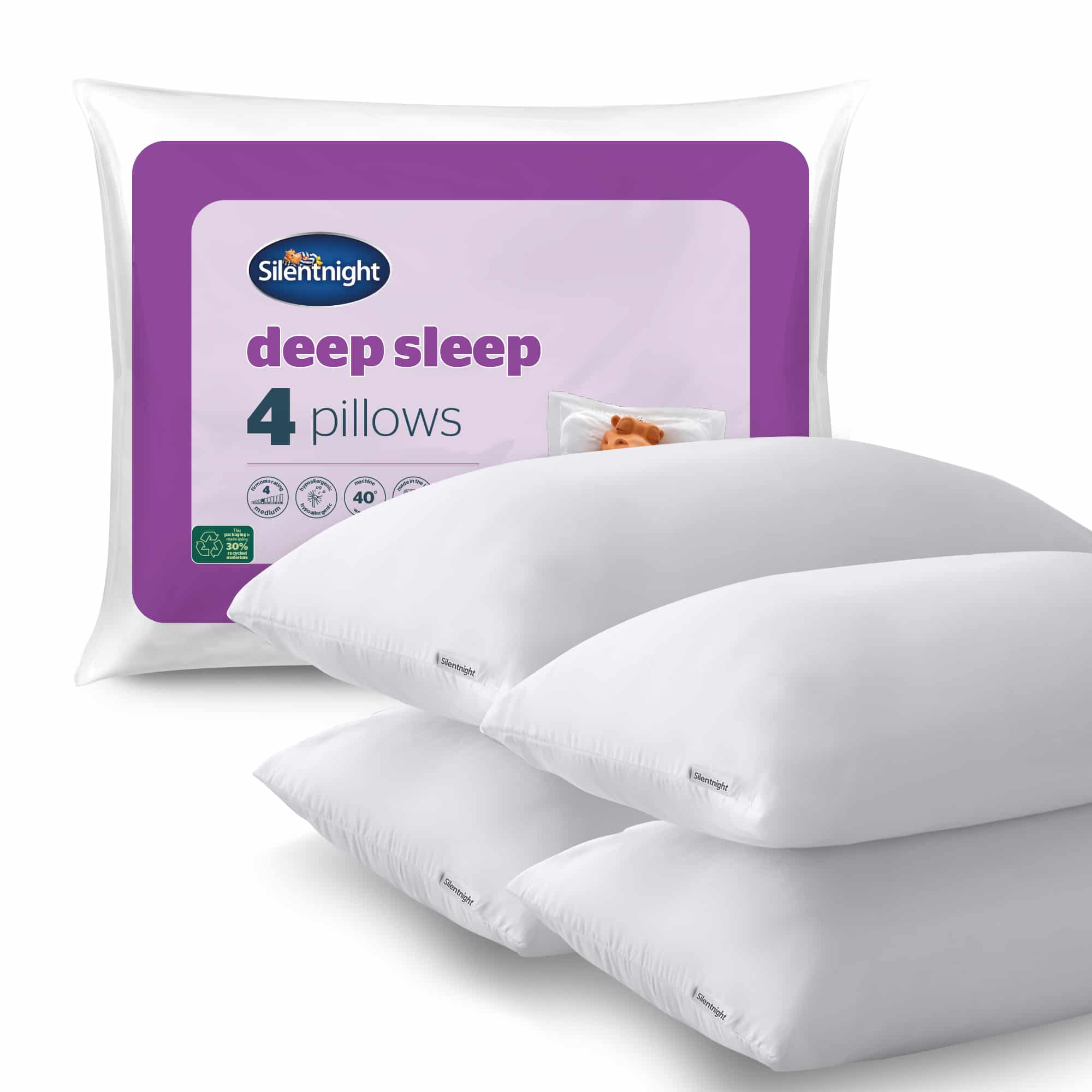 Silentnight Deep Sleep Pillows, 4 Pack-image-444941GE