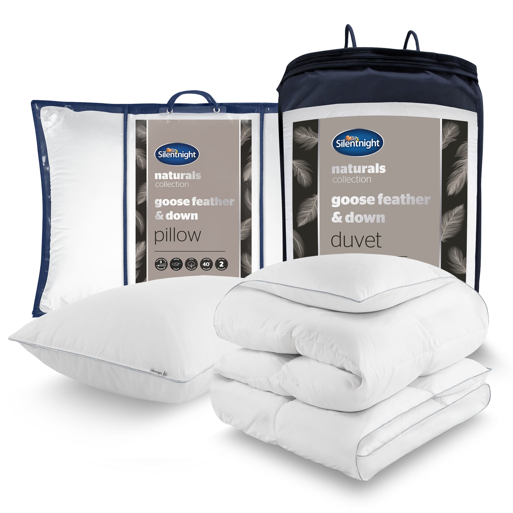 Silentnight Goose Feather &amp; Down Duvet &amp; Pillow Bundle-image-1100207532
