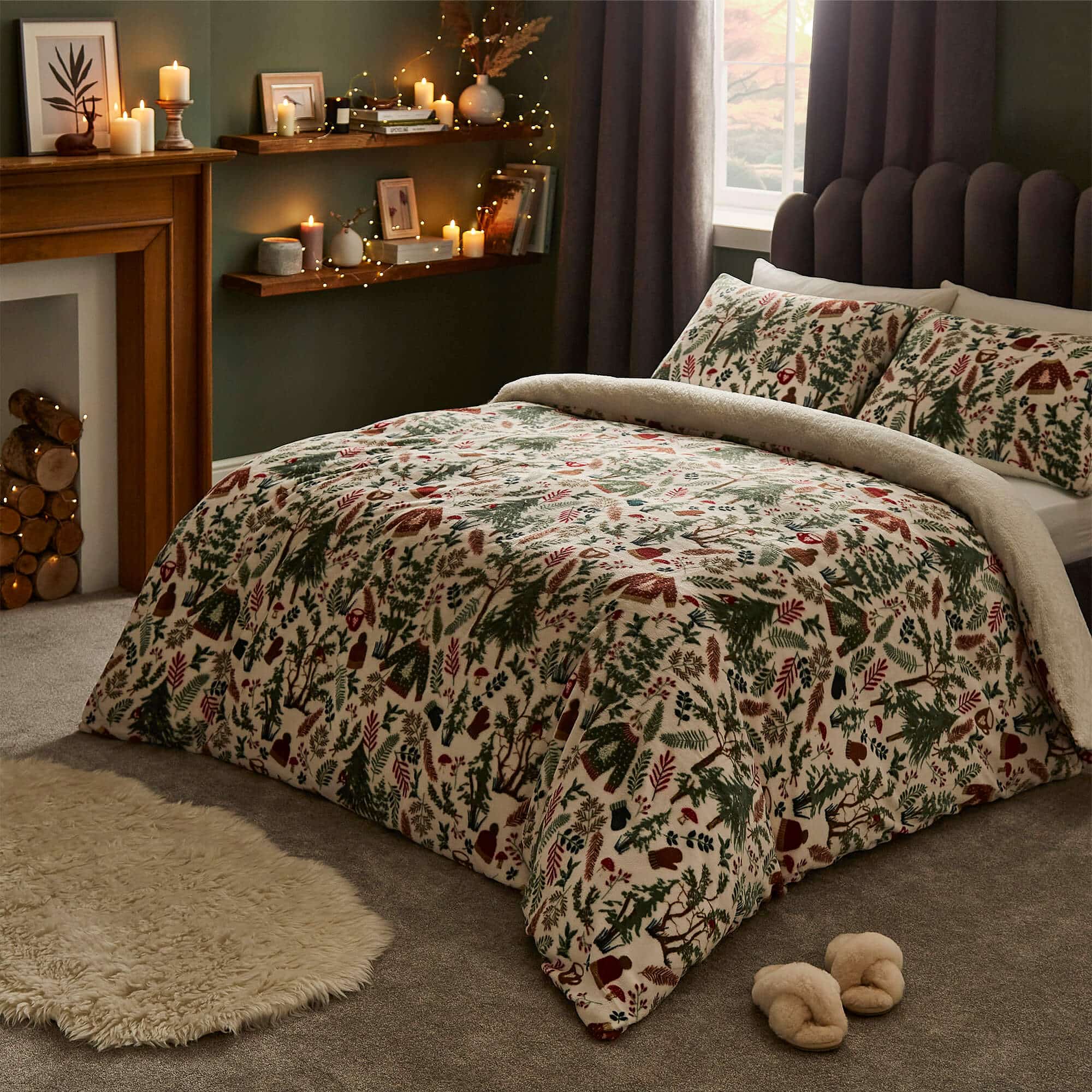 Silentnight Winter Wonderland Fleece Duvet Set-image-571203GE