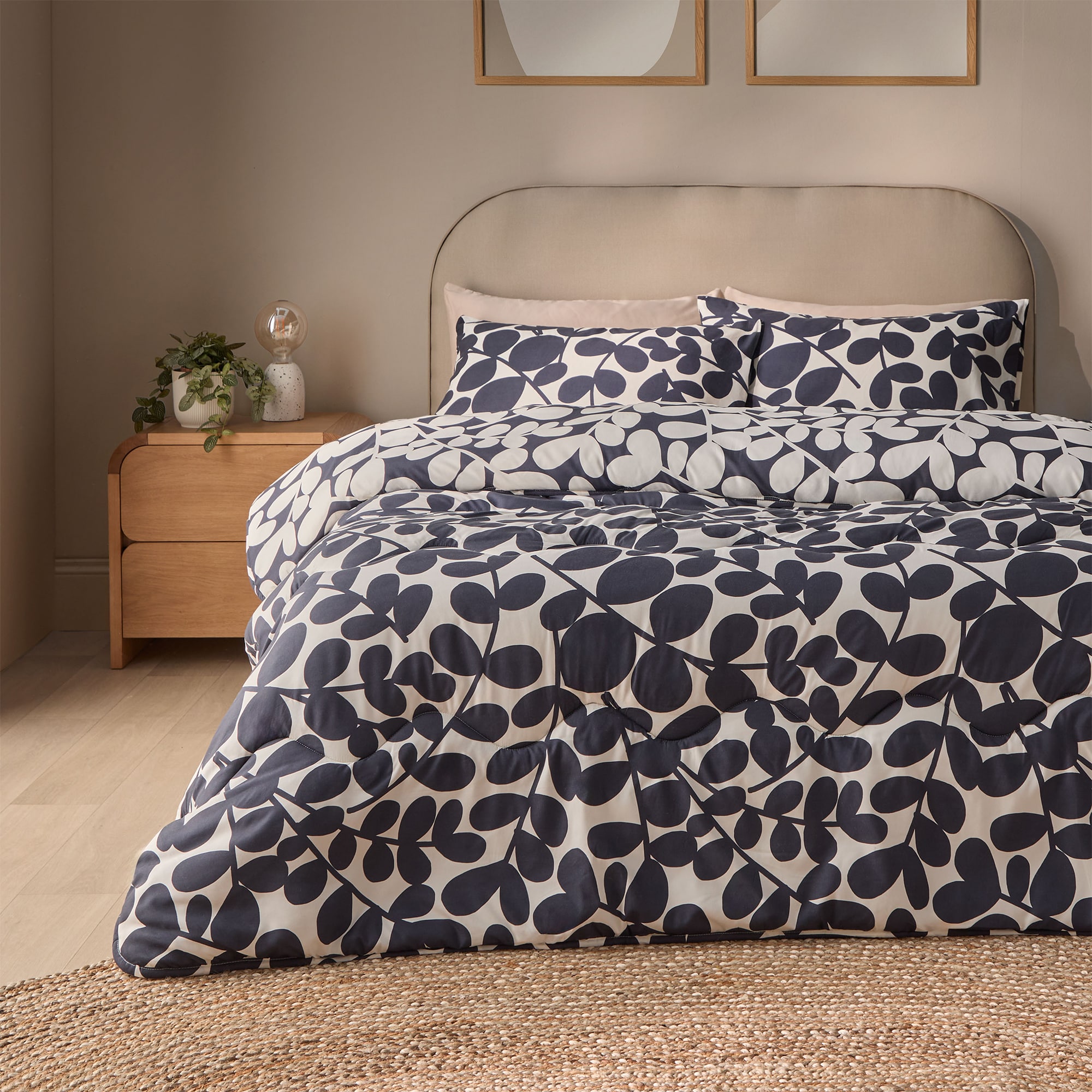 Silentnight Coverless Duvet &amp; Pillowcase Set, Leaf Print