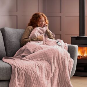 Silentnight Luxury Heated Throw - Blush