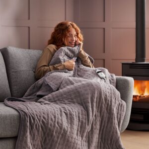Silentnight Luxury Heated Throw - Grey