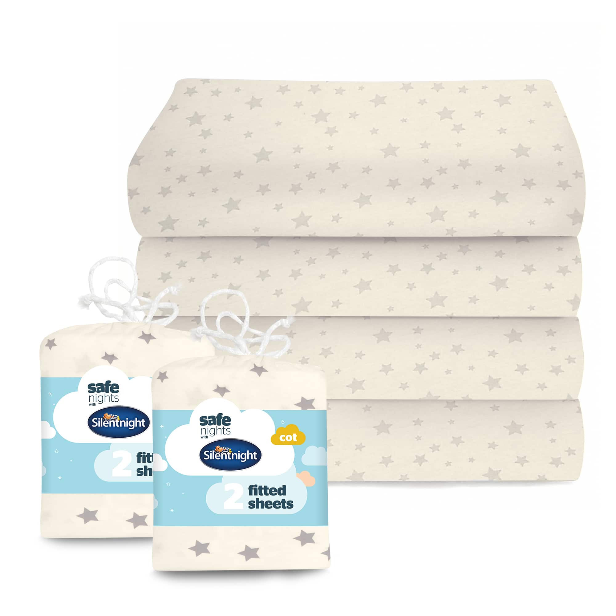 Silentnight Safe Nights Cot Fitted Sheets Bundle - Pack of 4-image-2800017602