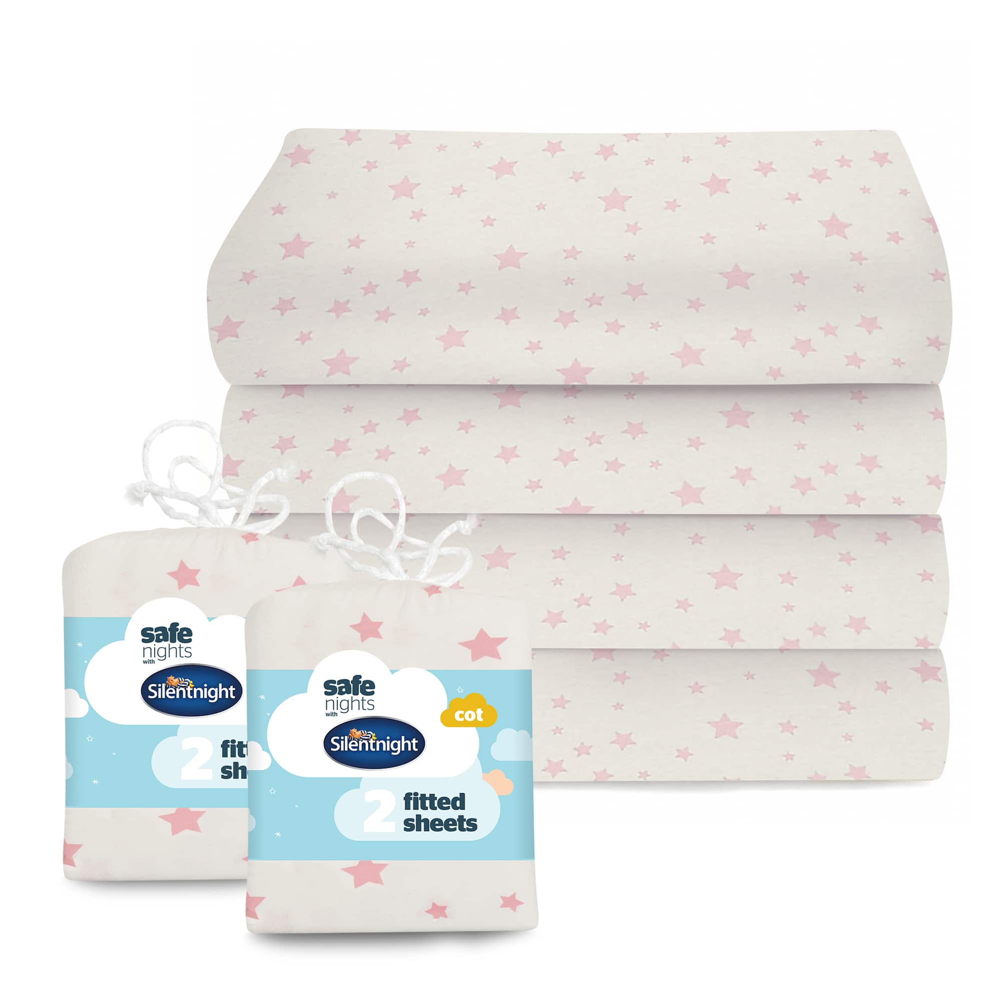 Silentnight Safe Nights Cot Fitted Sheets Bundle - Pack of 4-image-2800017600