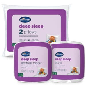 Silentnight Deep Sleep Bed Bundle - x2 Pillows, 10.5 Tog Duvet & Mattress Topper
