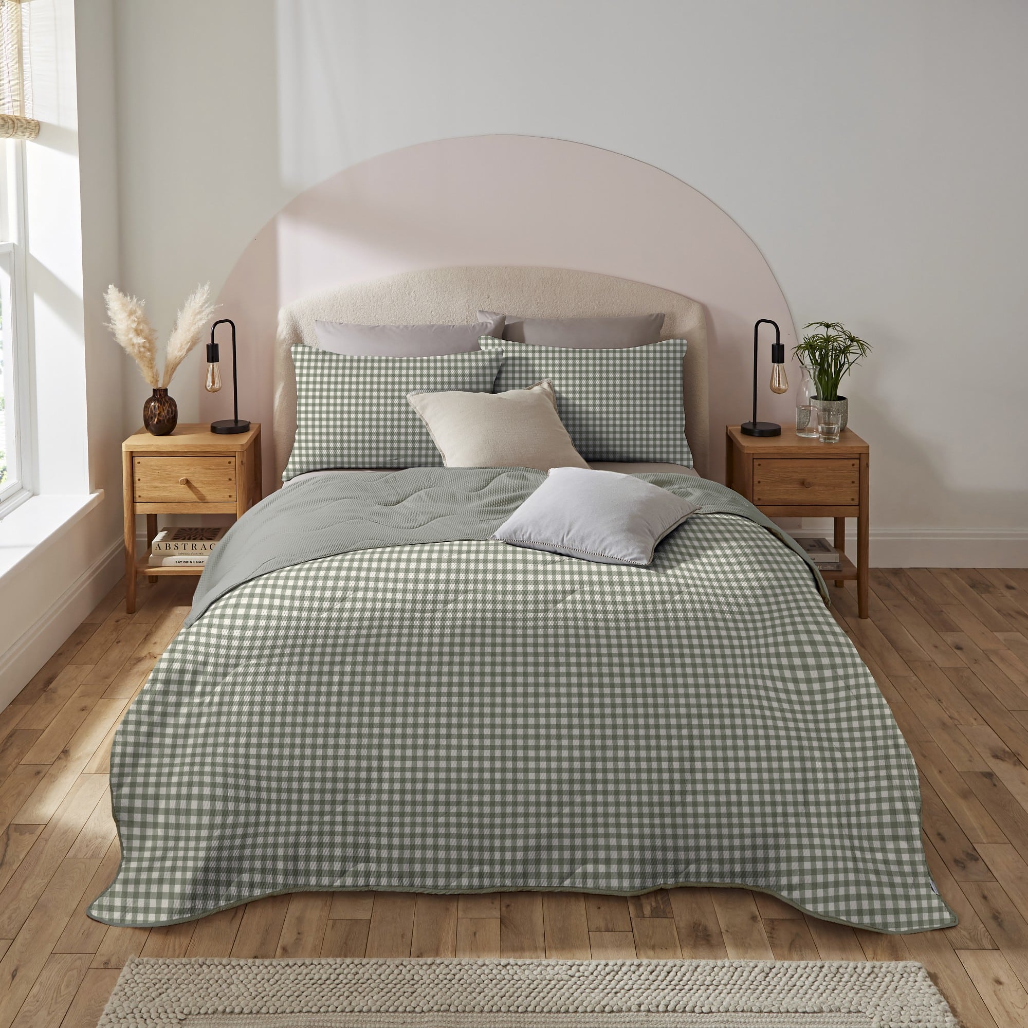 Silentnight Summer Breeze 2.5 Tog Coverless (Sage Gingham)-image-608299GE