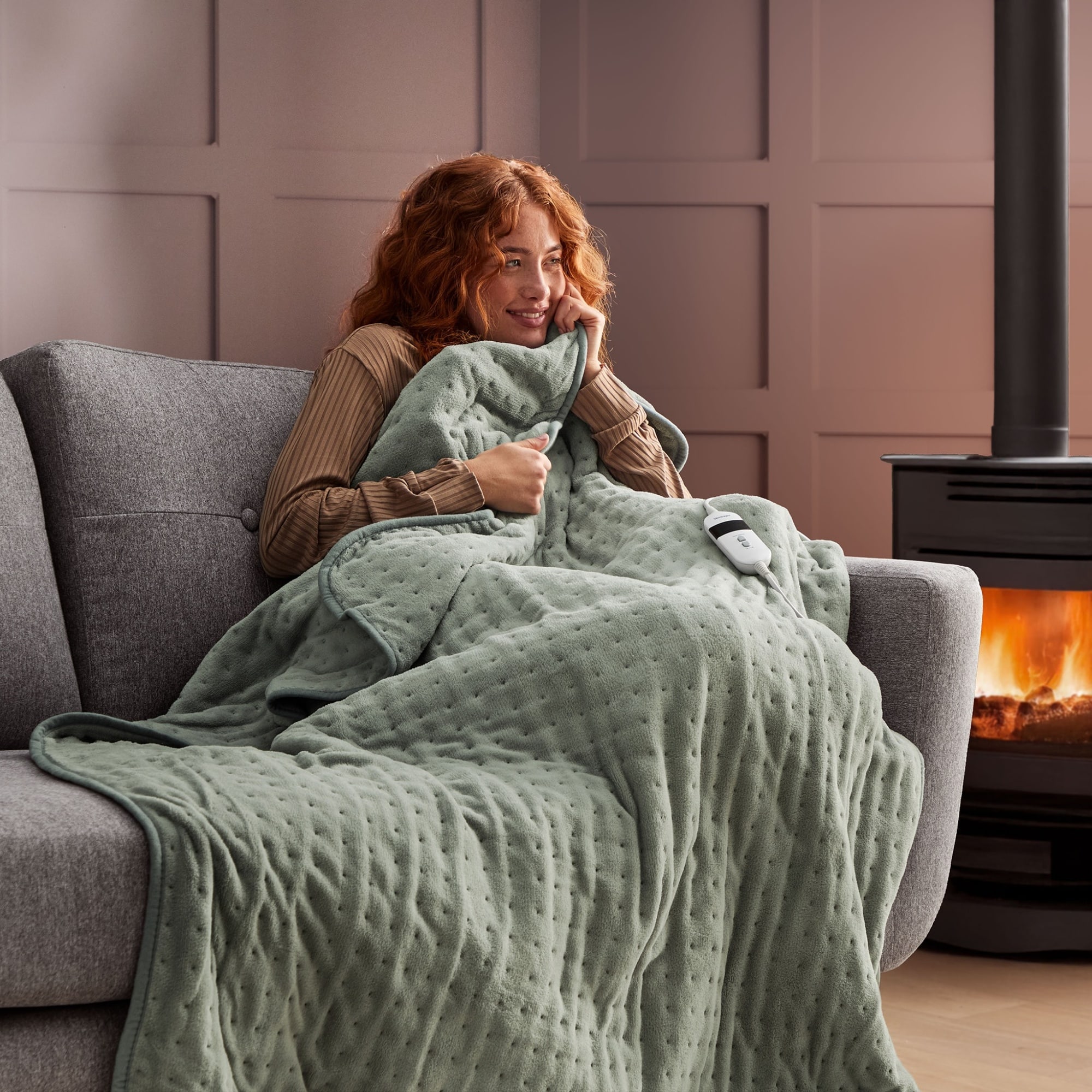 Silentnight Luxury Heated Throw - Sage-image-574013QV
