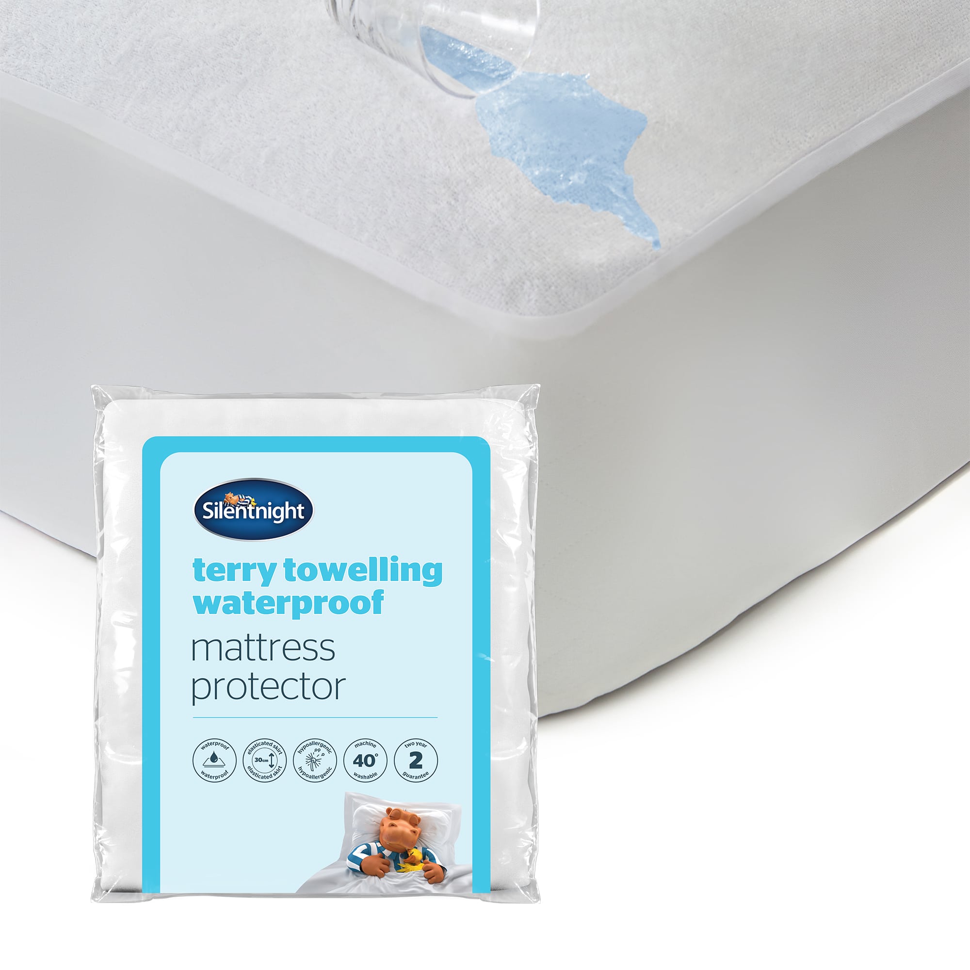 Silentnight Terry Towelling Waterproof Mattress Protector-image-607872GE