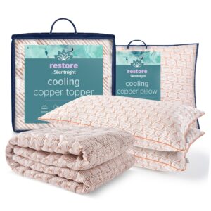 Silentnight Restore Cooling Copper Mattress Topper and Pillow Pair Bundle