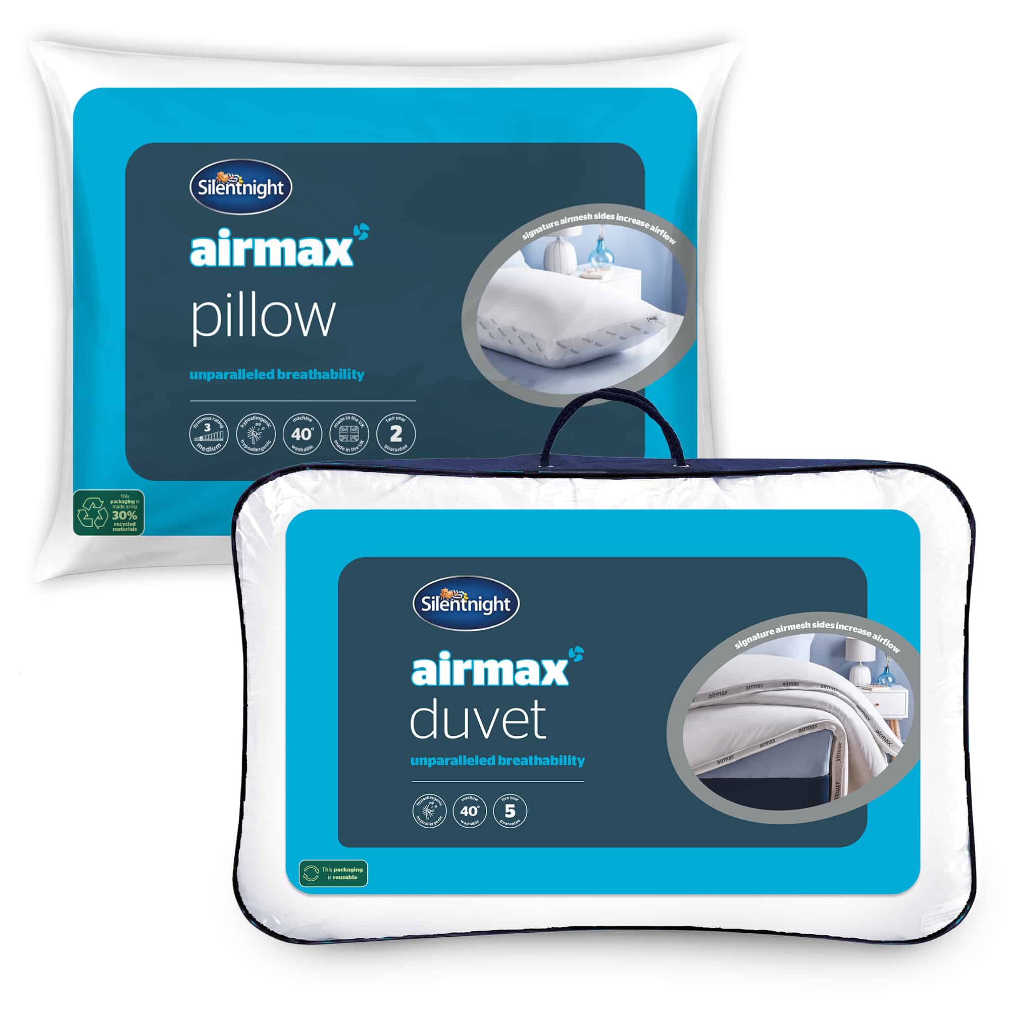 Silentnight Airmax 10.5 Tog Duvet &amp; Pillow Pair Bundle-image-990091001