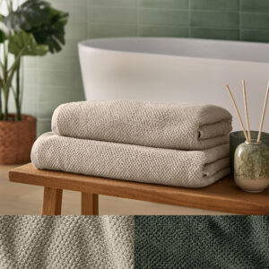 Silentnight Popcorn Waffle Bath Towels 2 Pack