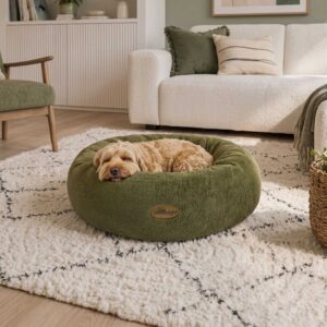 Silentnight Luxury Faux Fur Calming Donut Bed Green