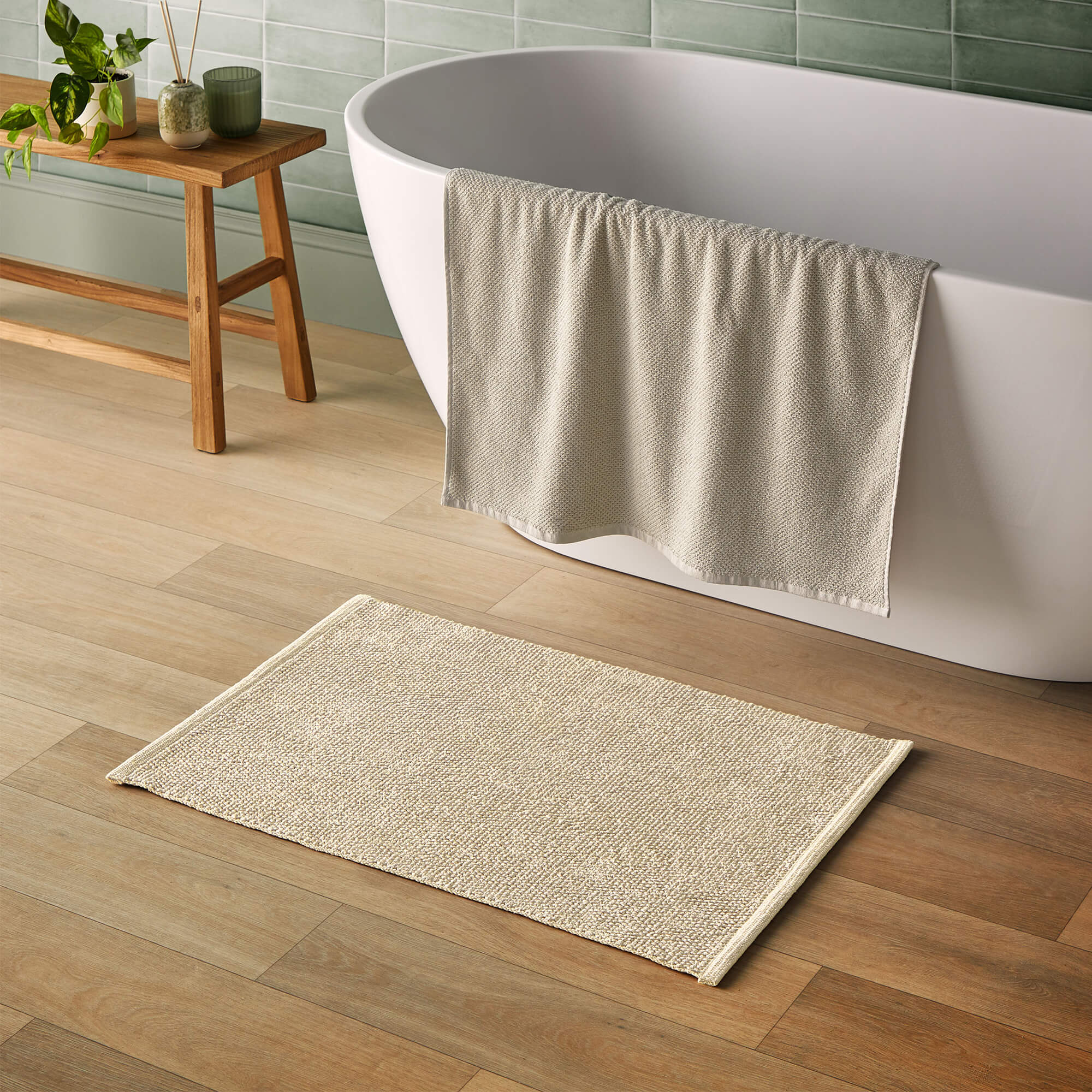 Silentnight Textured Knot Bathmat - Natural-image-589451GE